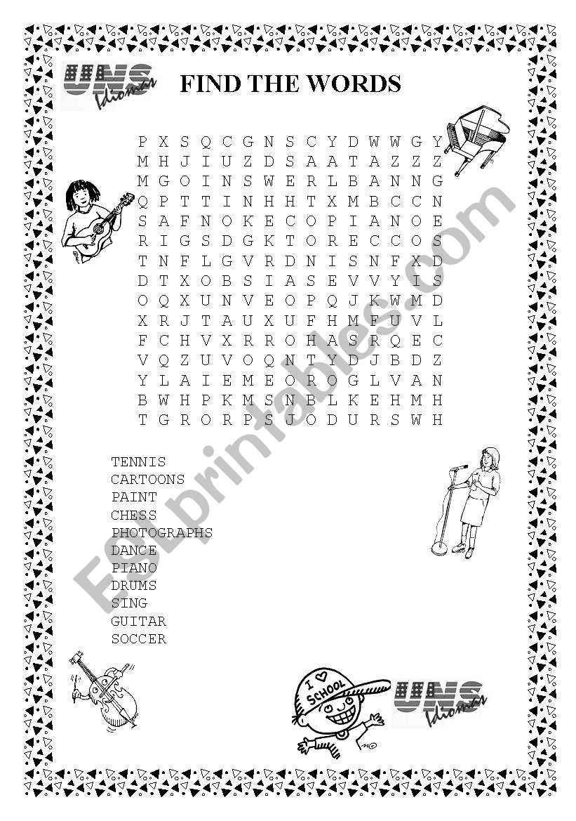 Find the words worksheet