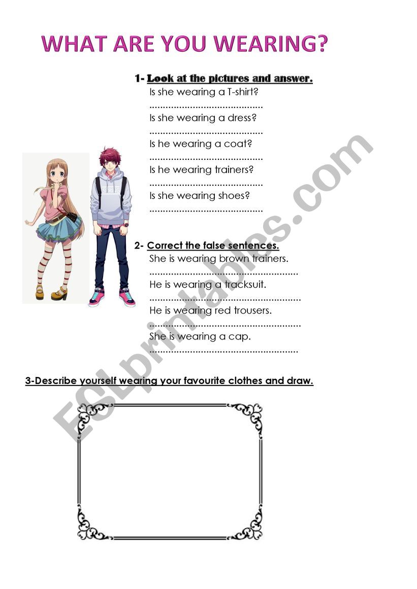 What are you wearing? worksheet