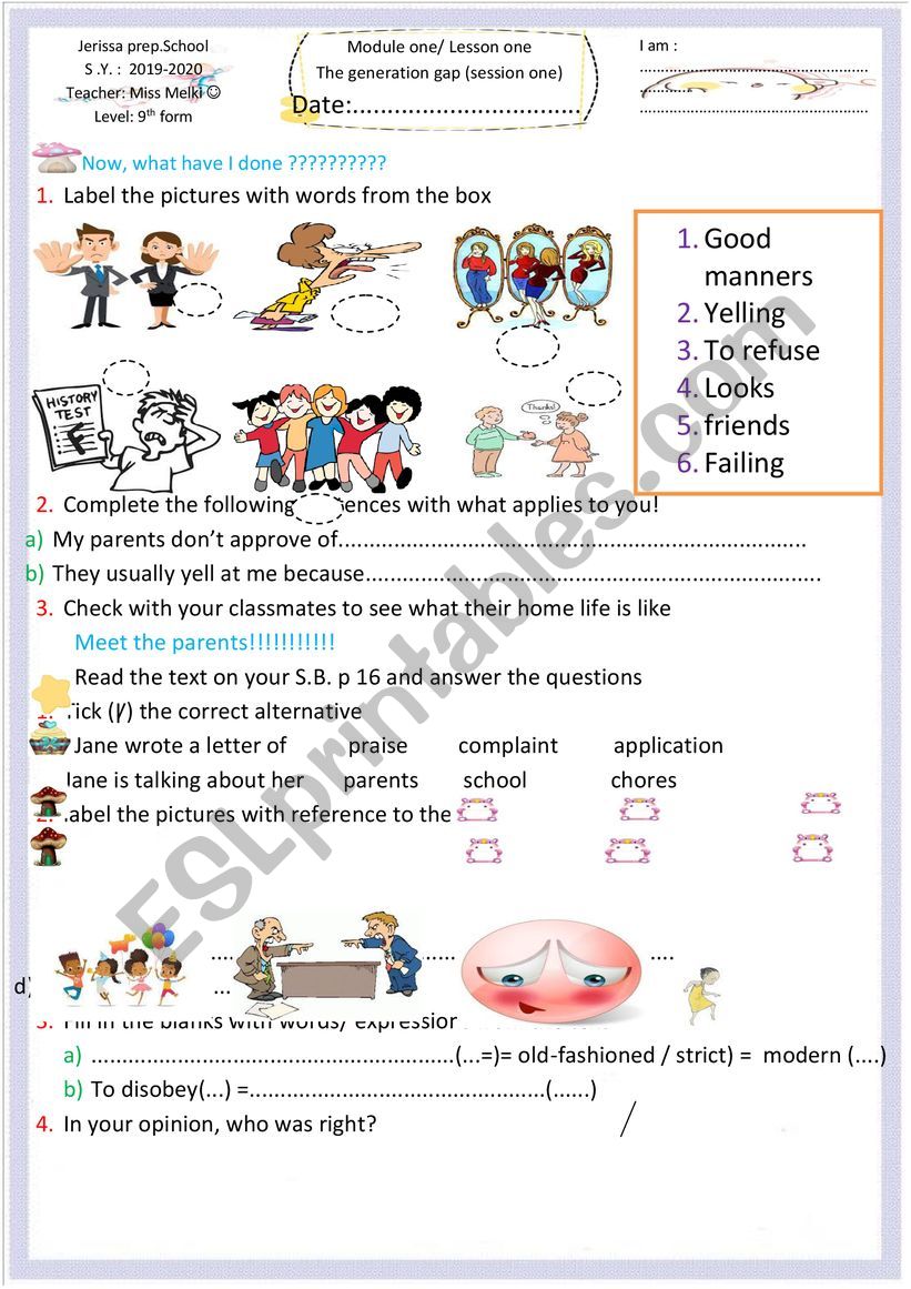 The generation gap (session one)