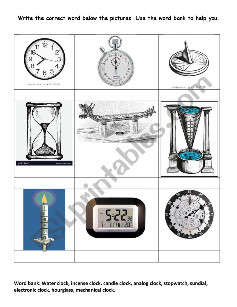 time measuring tools worksheet