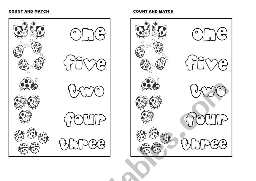 NUMBERS- Match worksheet