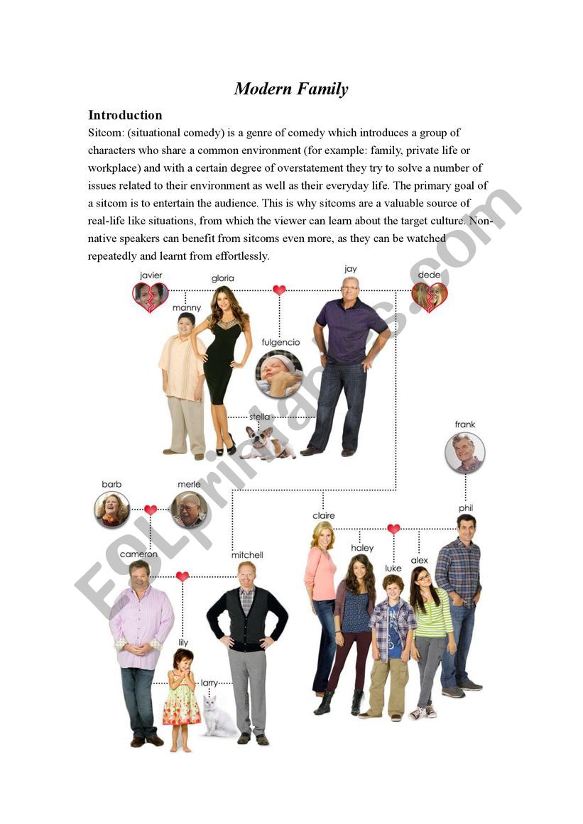 Modern Family Pilot worksheet