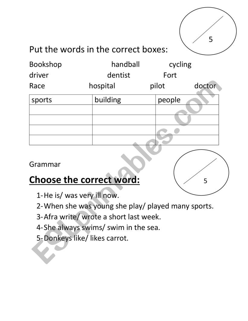 Present & past simple worksheet