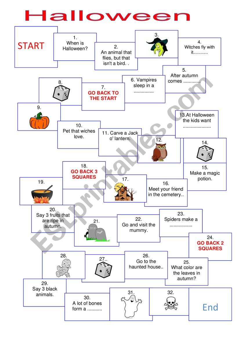 Boardgame - Halloween worksheet