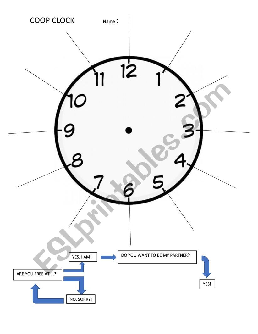 Coop Clock worksheet