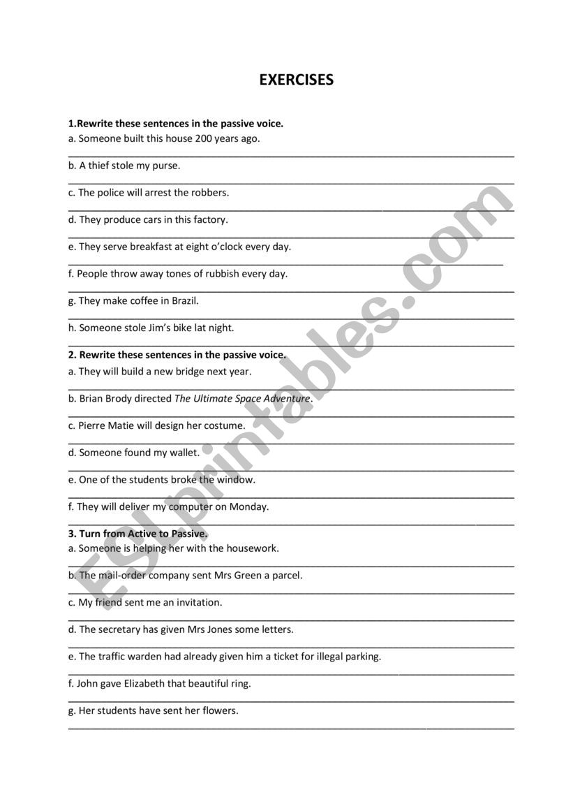 PASSIVE VOICE worksheet