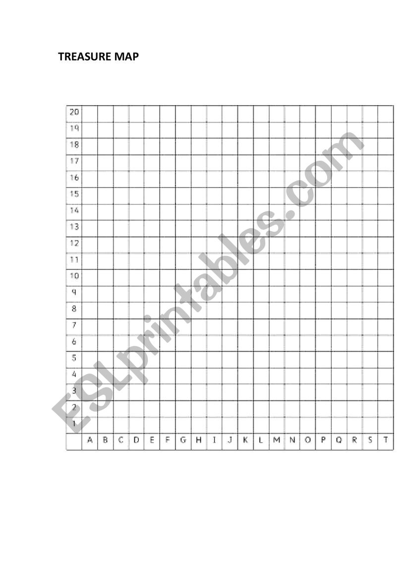 Treasure map grid worksheet