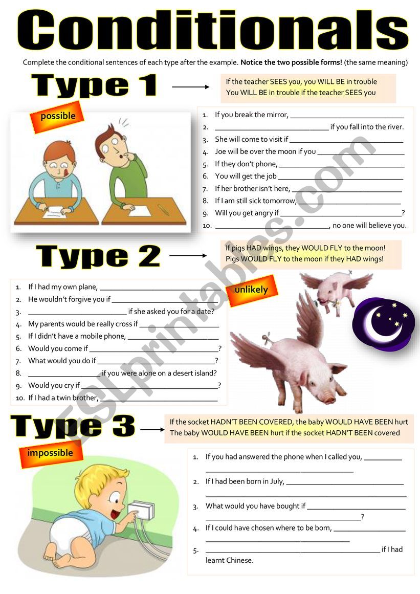 CONDITIONALS (types 1, 2 and 3)