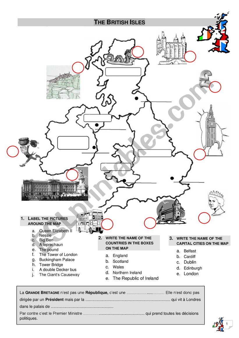 British Isles worksheet