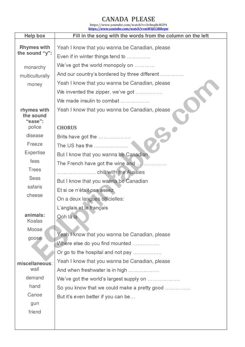 SONG ABOUT STEREOTYPES worksheet