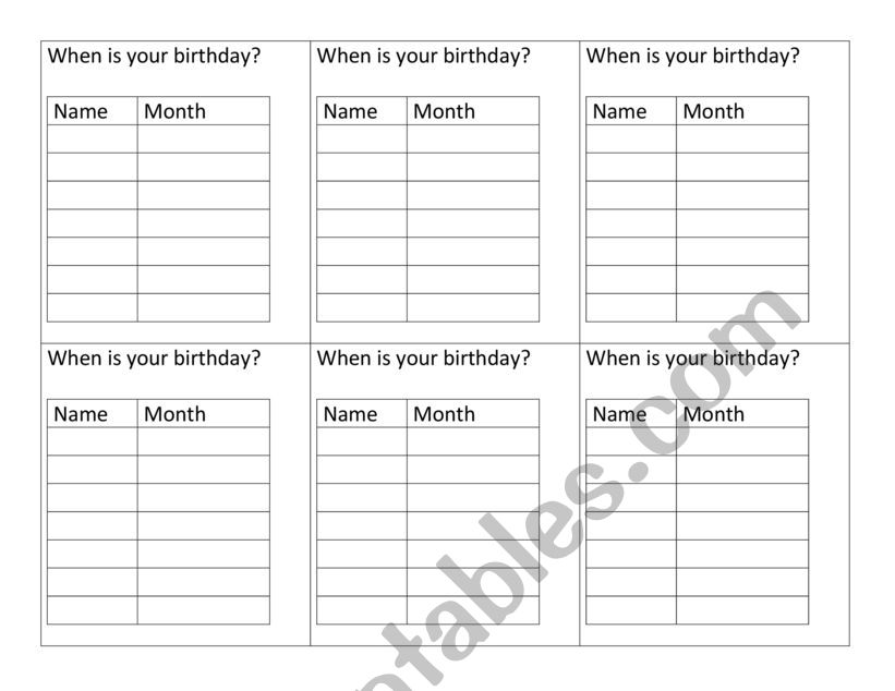 Months of the year worksheet