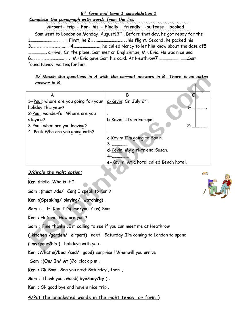 8th form consolidation worksheet