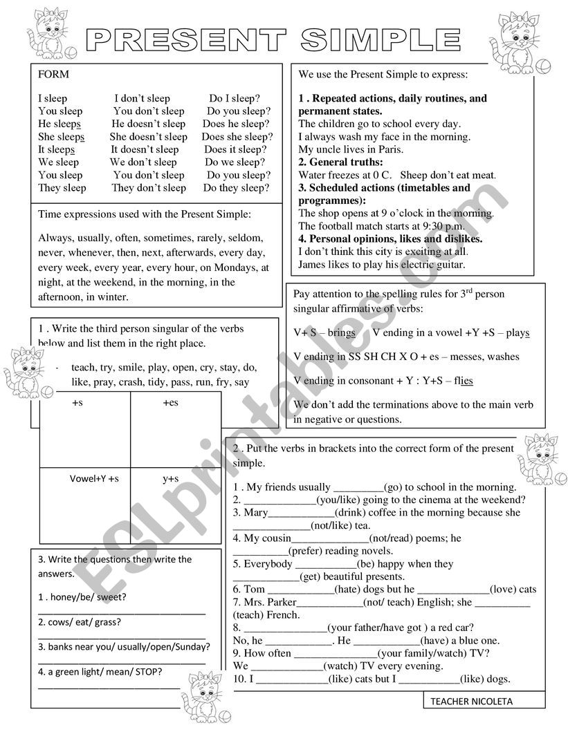 PRESENT SIMPLE  worksheet