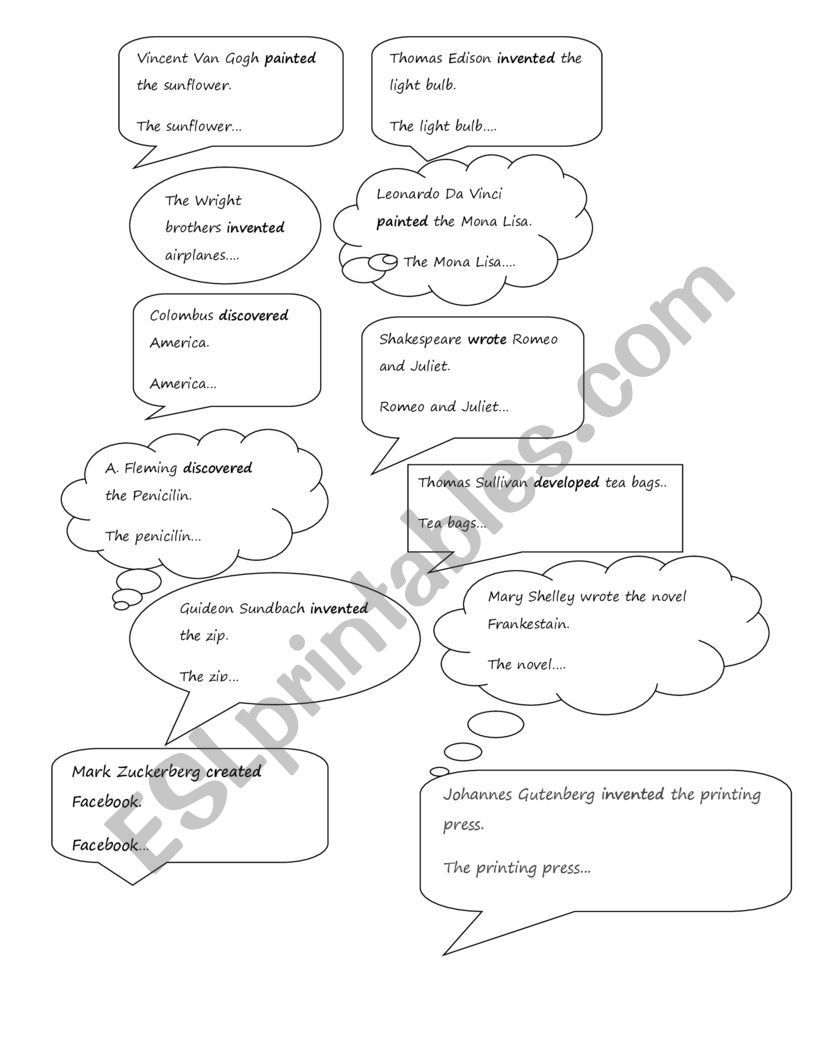 passive voice card worksheet