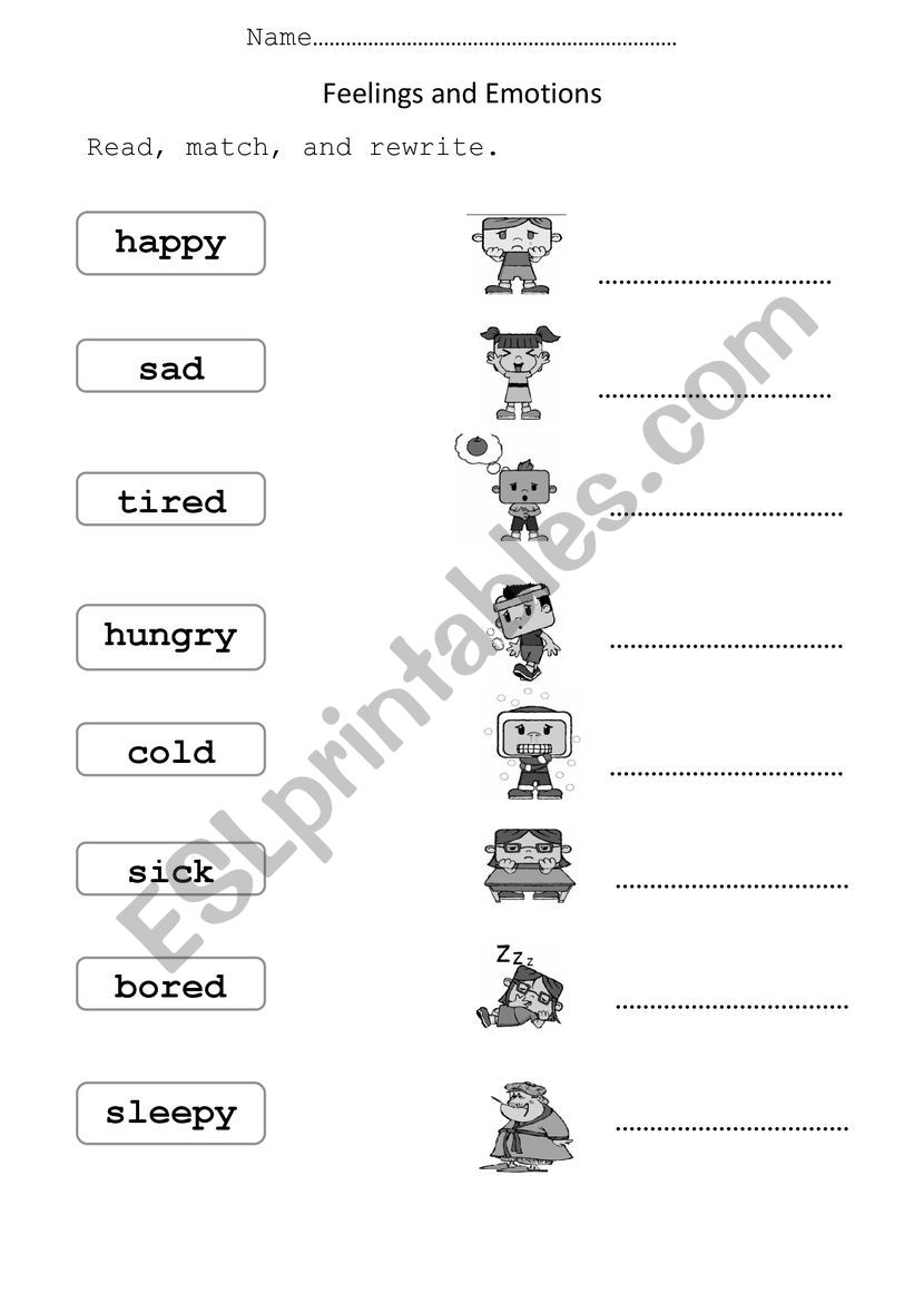 The Feelings worksheet