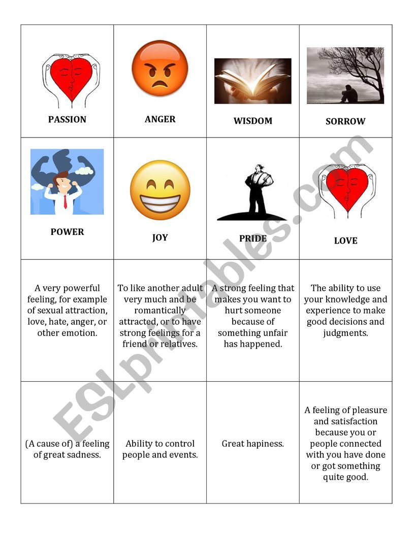 Feelings Vocabulary worksheet