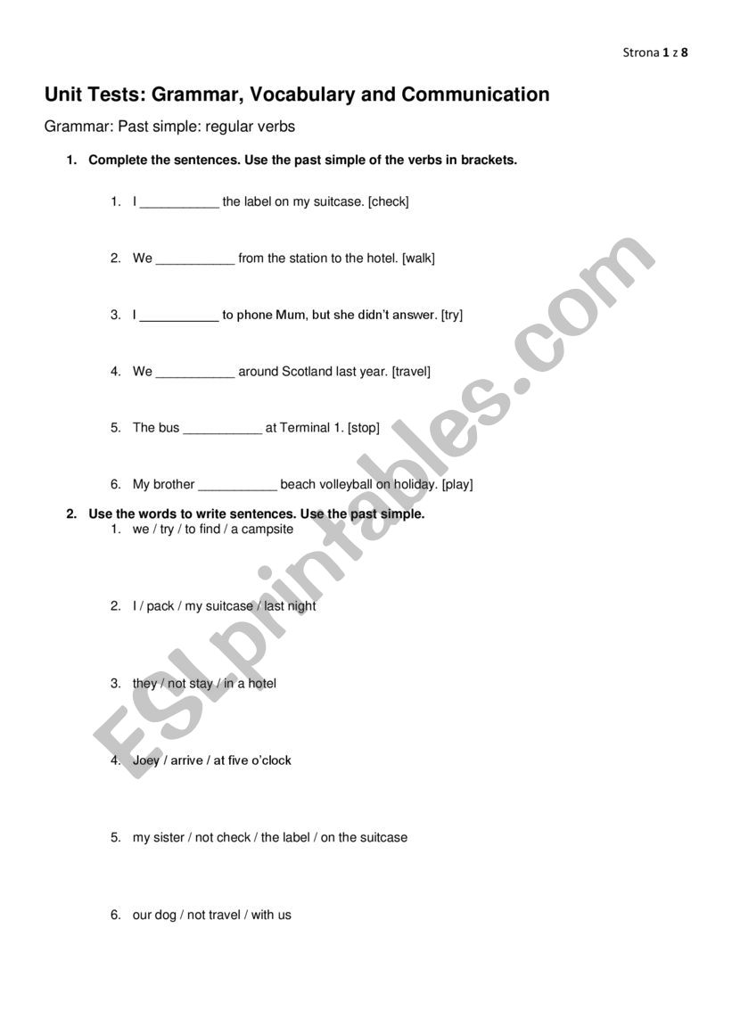 past simple editable tasks worksheet