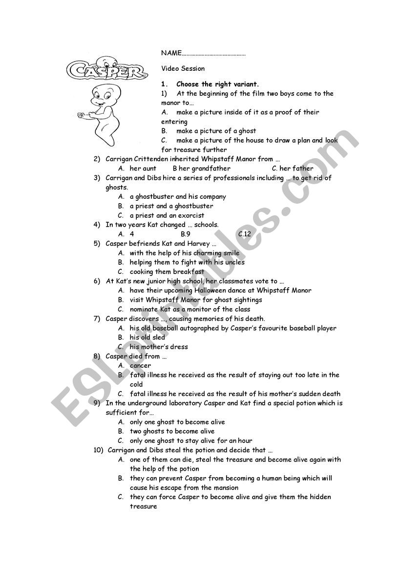 CASPER worksheet