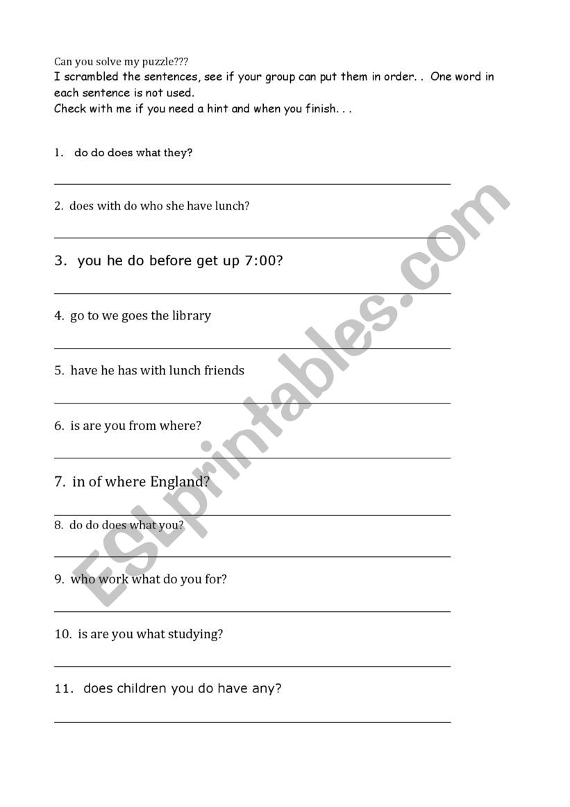 Horserace worksheet