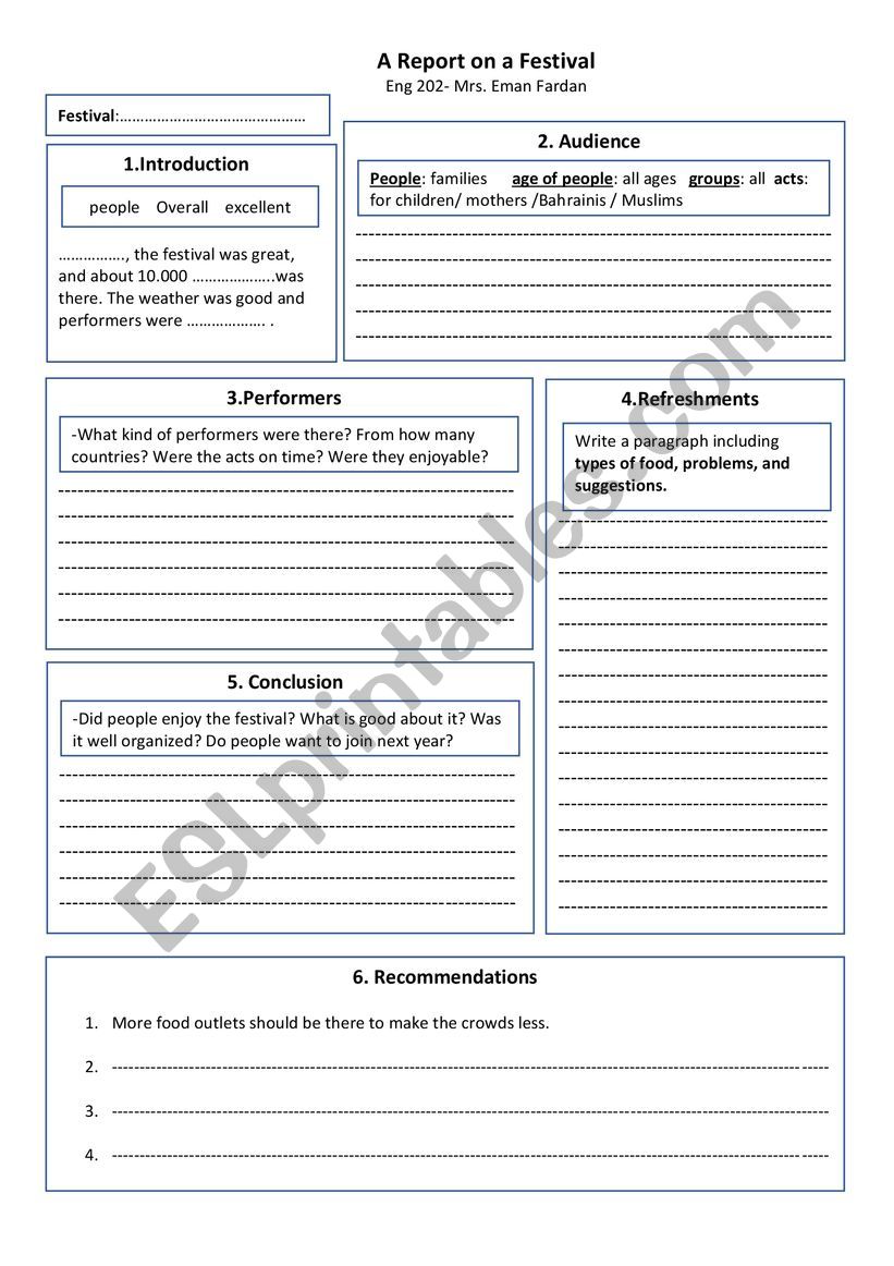 Festival, event, ceremony worksheet