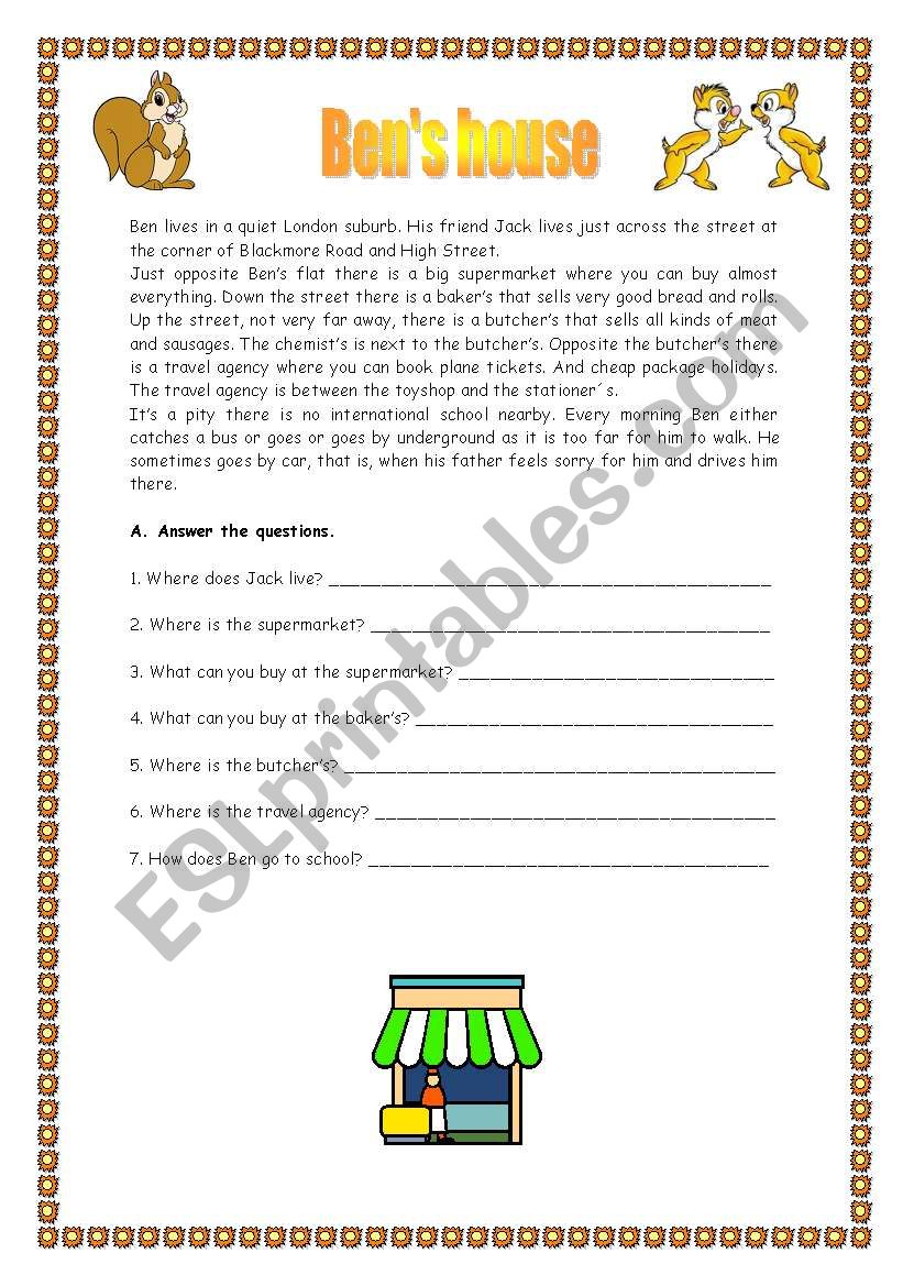 Ben´s house (22.08.08) - ESL worksheet by manuelanunes3