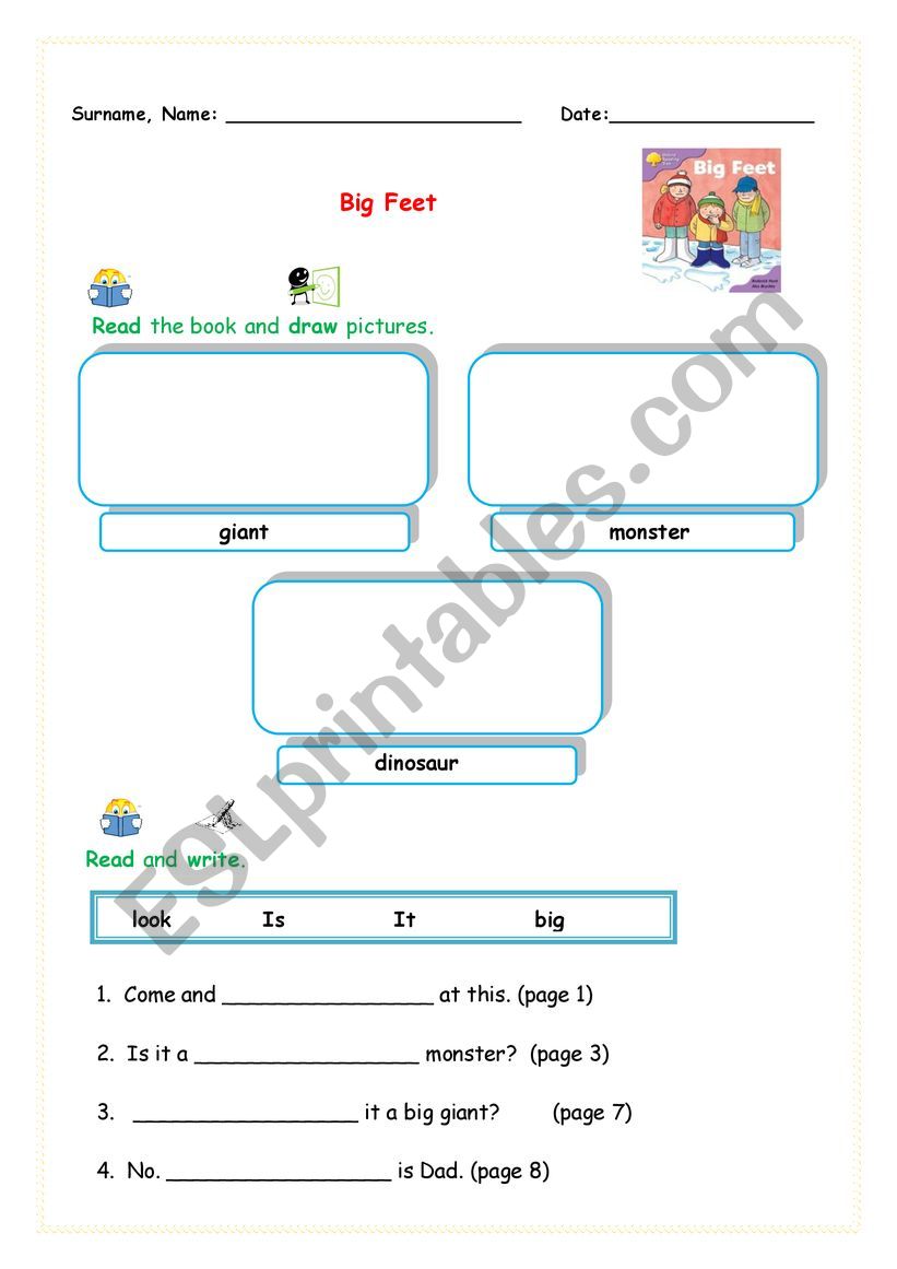 BIG FEET worksheet