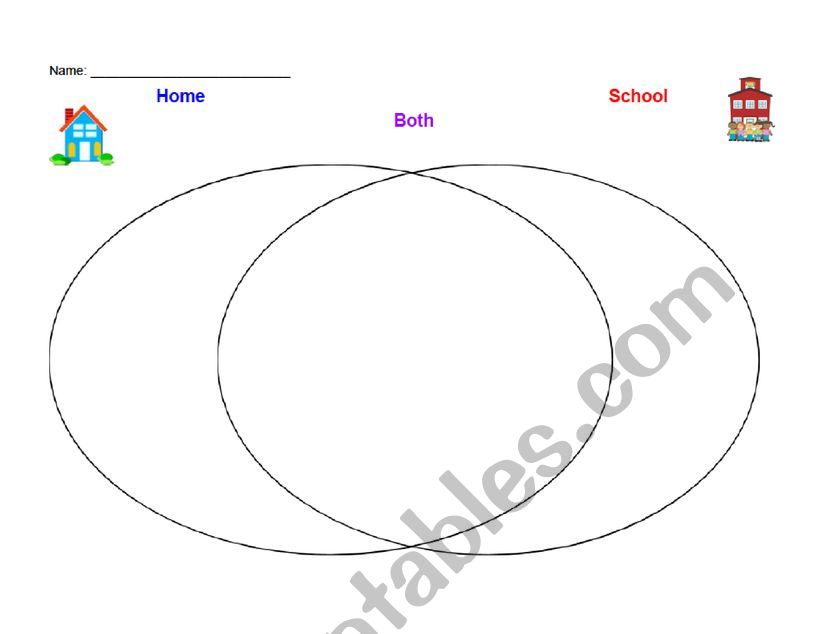 Home vs. School worksheet