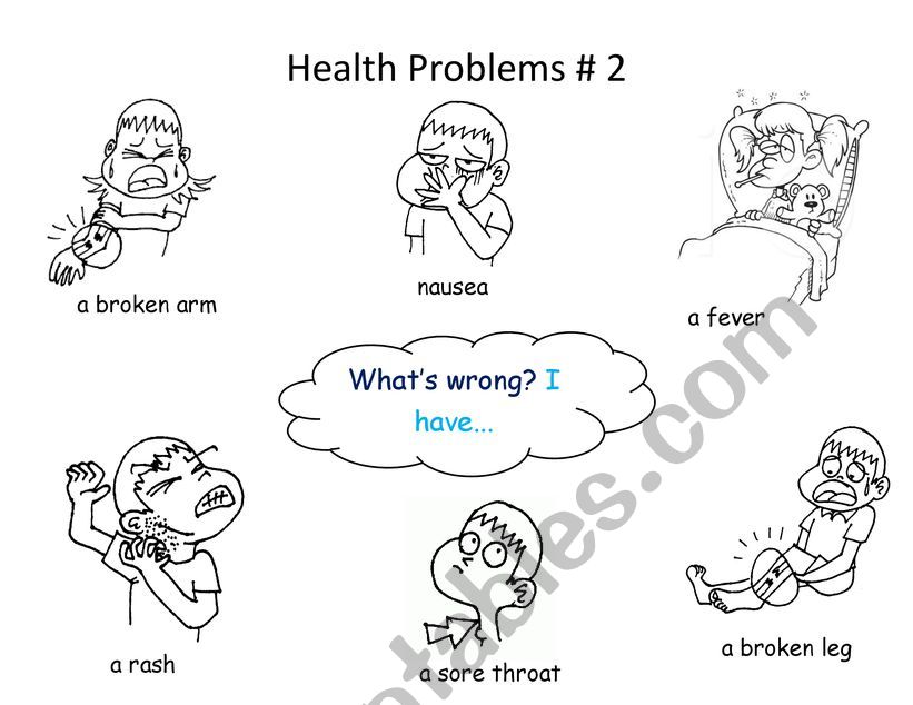 Health Problems Worksheet 2- Vocabulary 