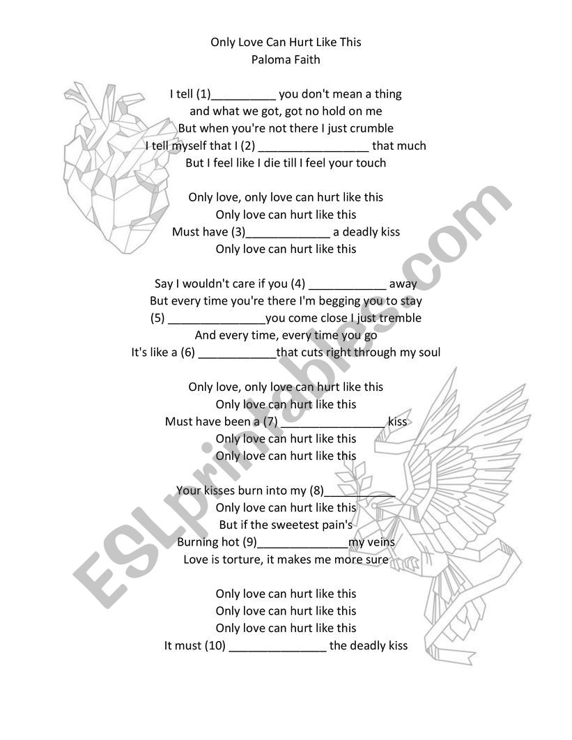 Lyrics Only love can hurt like this