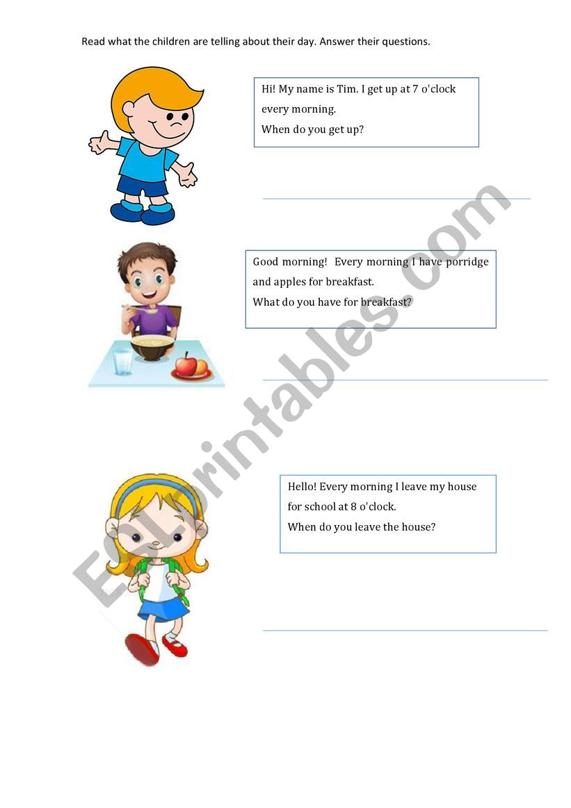 Habits worksheet