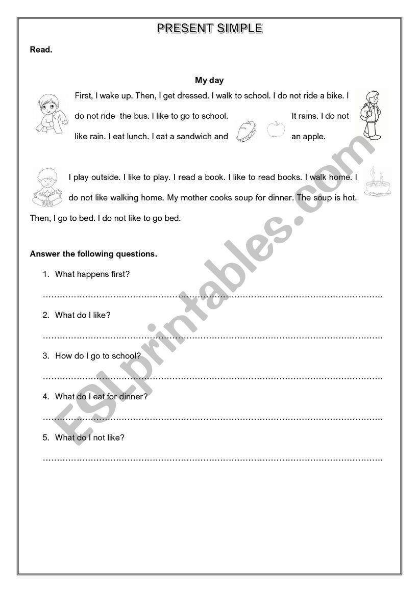 my day worksheet