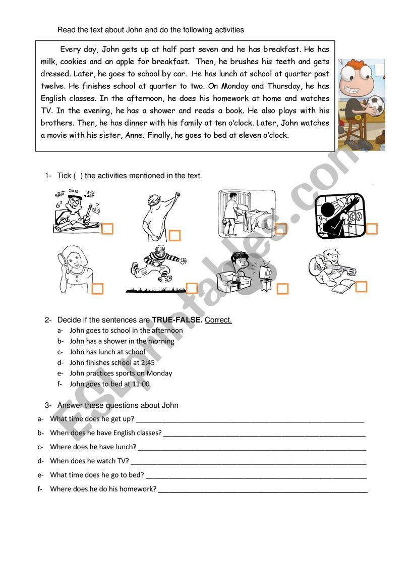 Simple Present - Reading Comprehension