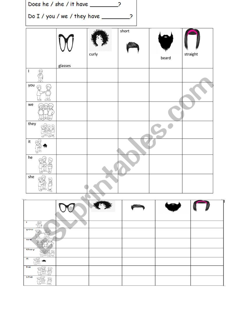 hair BATTLESHIPS worksheet