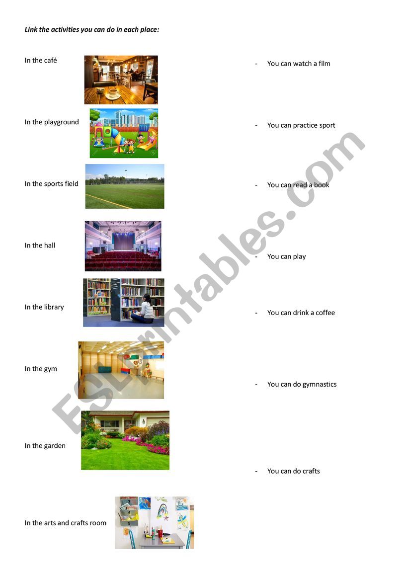 School places + To can worksheet