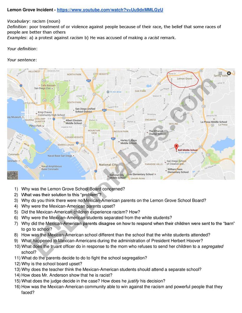 Lemon Grove Incident Viewing Guide