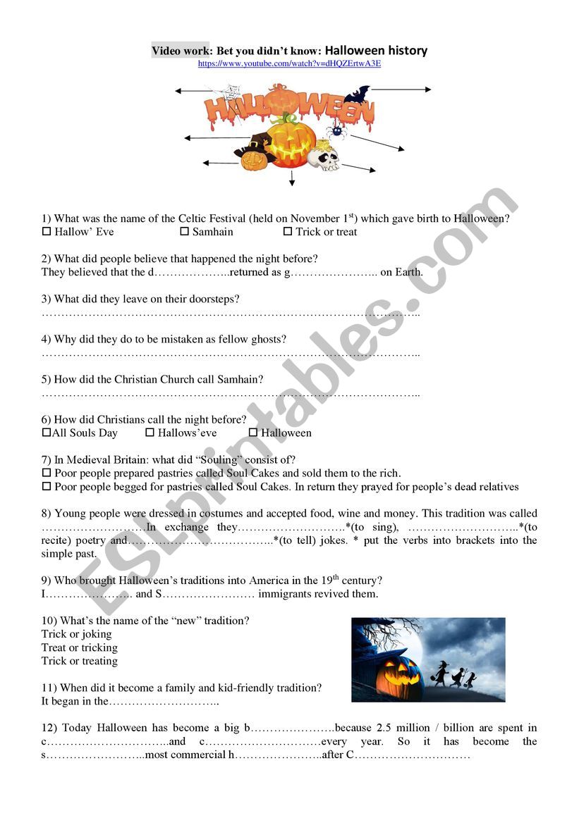 Halloween  worksheet