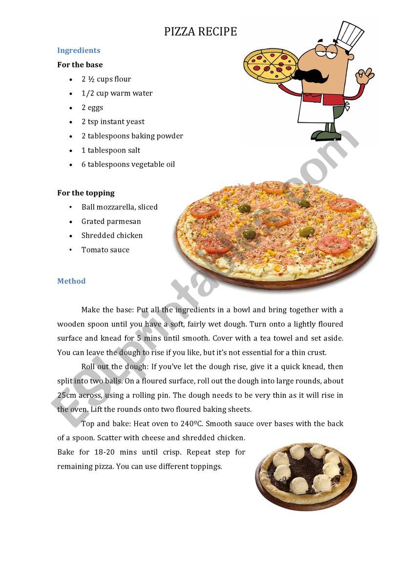 Receita De Pizza Em Ingles