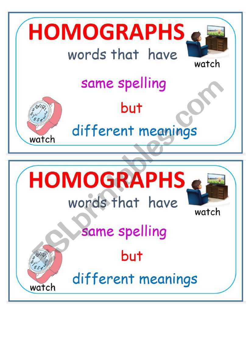 homographs worksheet