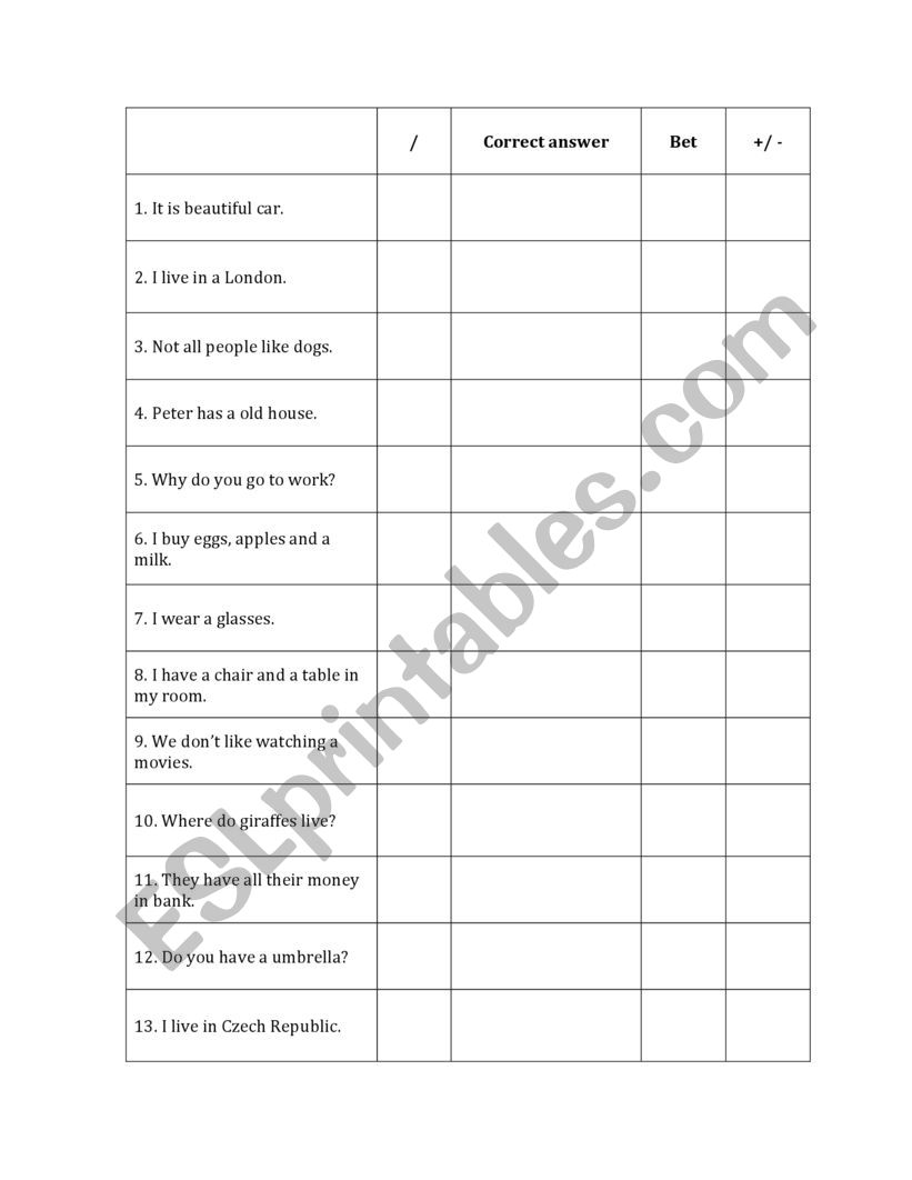 Articles_betting game worksheet