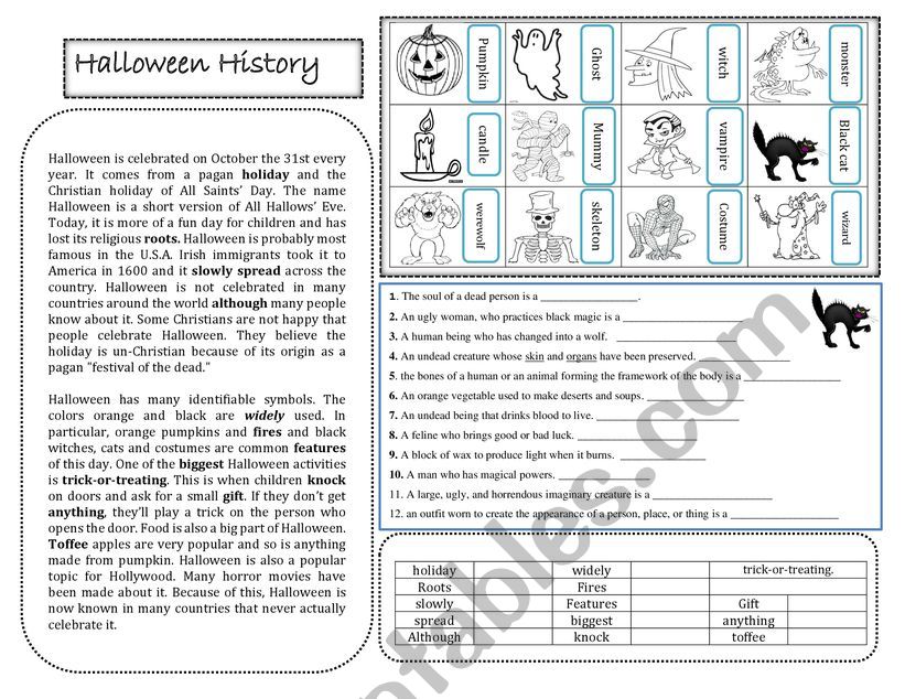 Halloween worksheet