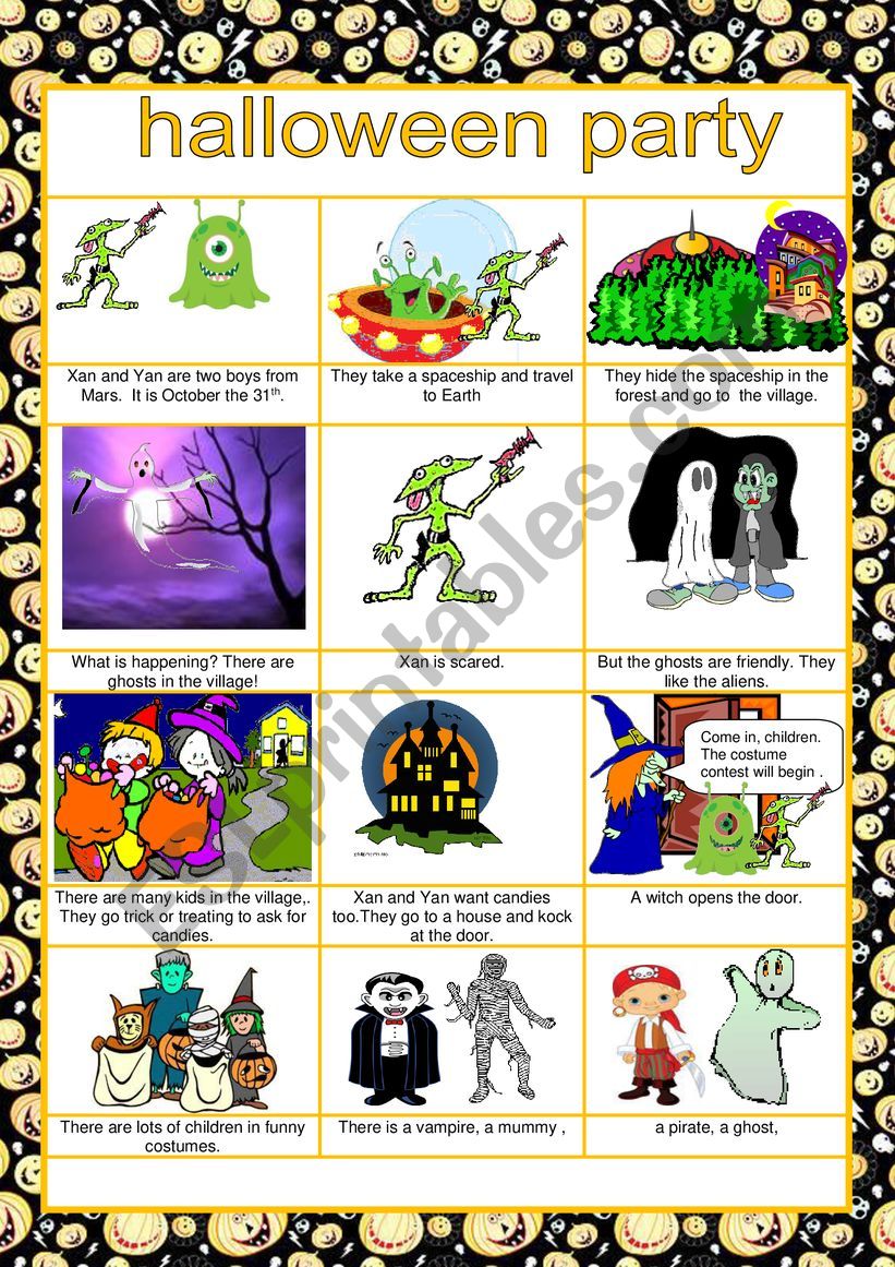 Halloween party worksheet