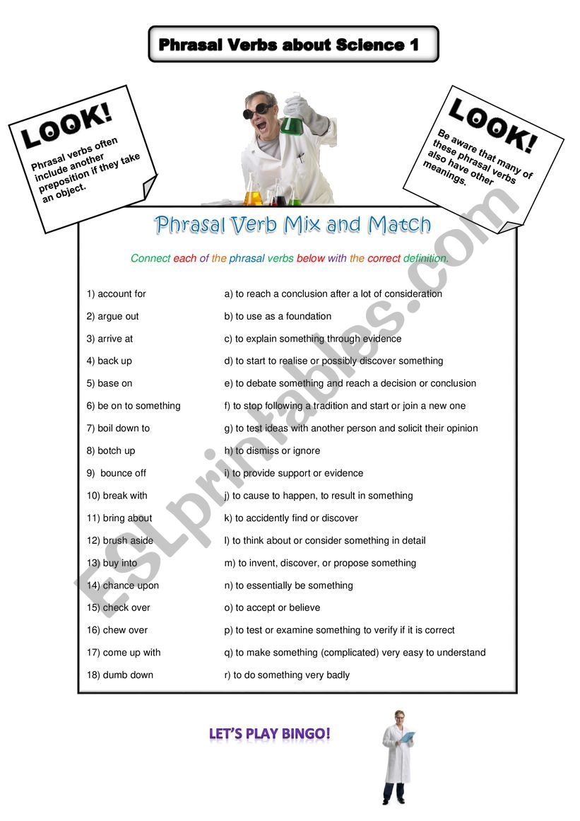 Phrasal Verbs About Science: Part 1