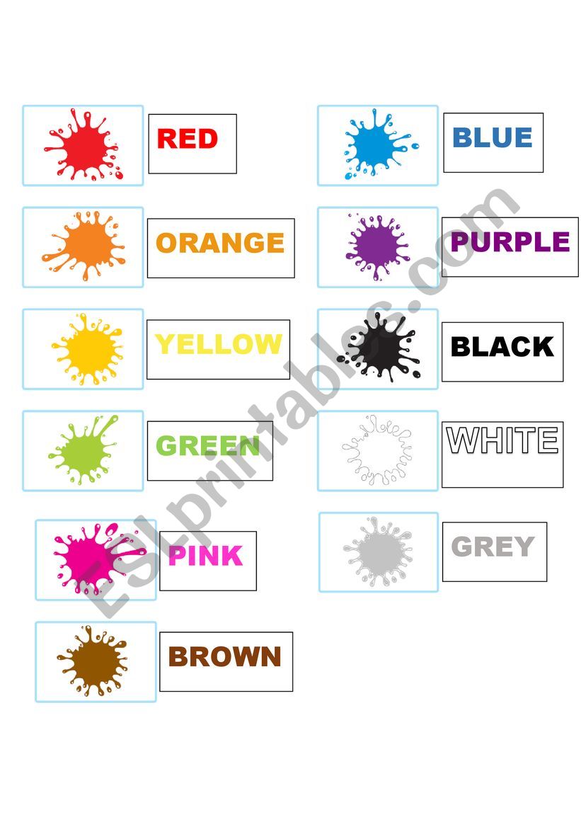 Colours worksheet