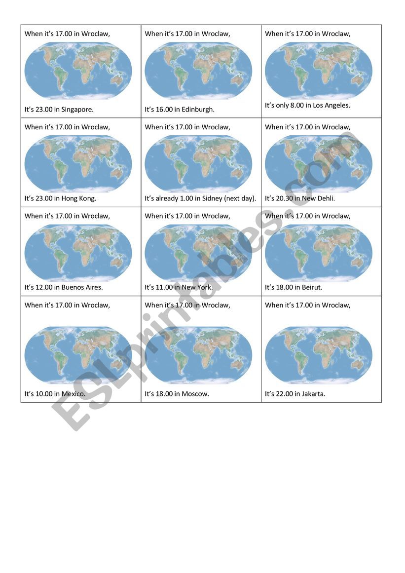 Warmer _ time zones _ elementary - intermediate