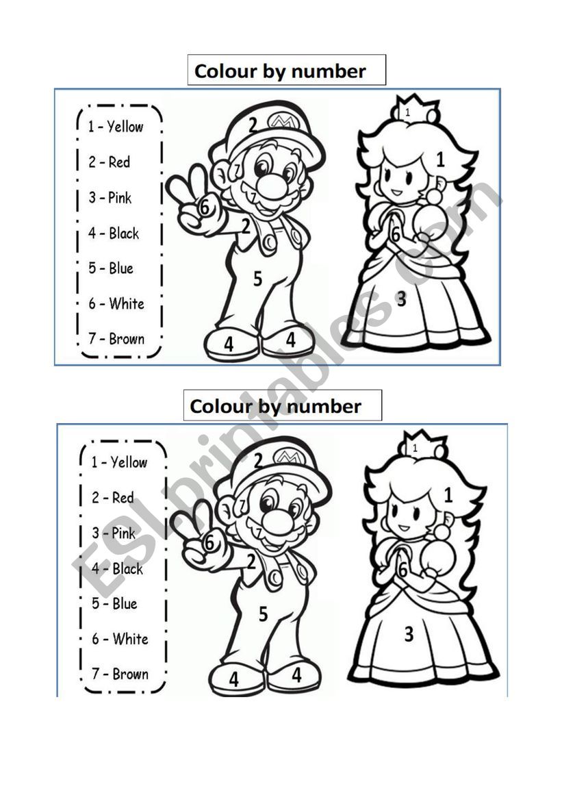 The colours worksheet