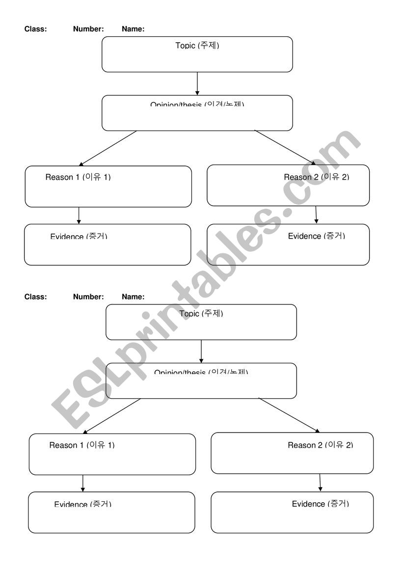 Essay organization page worksheet