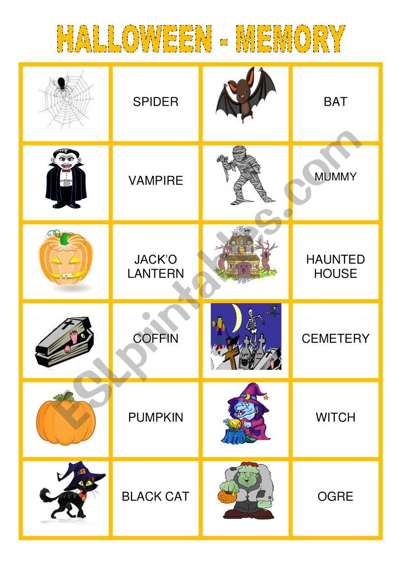 Halloween - Memory worksheet