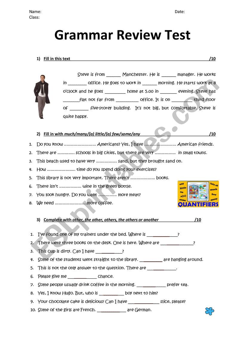 Basic Grammar Test worksheet