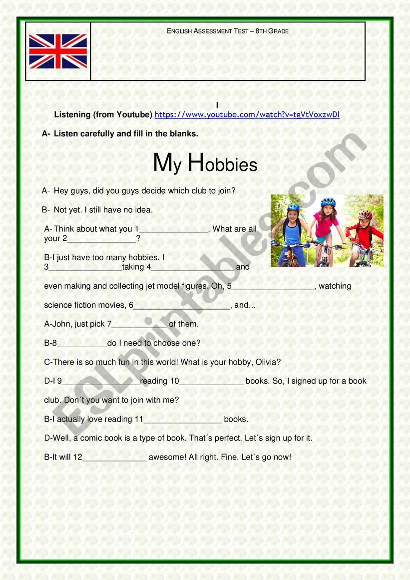 Written test worksheet