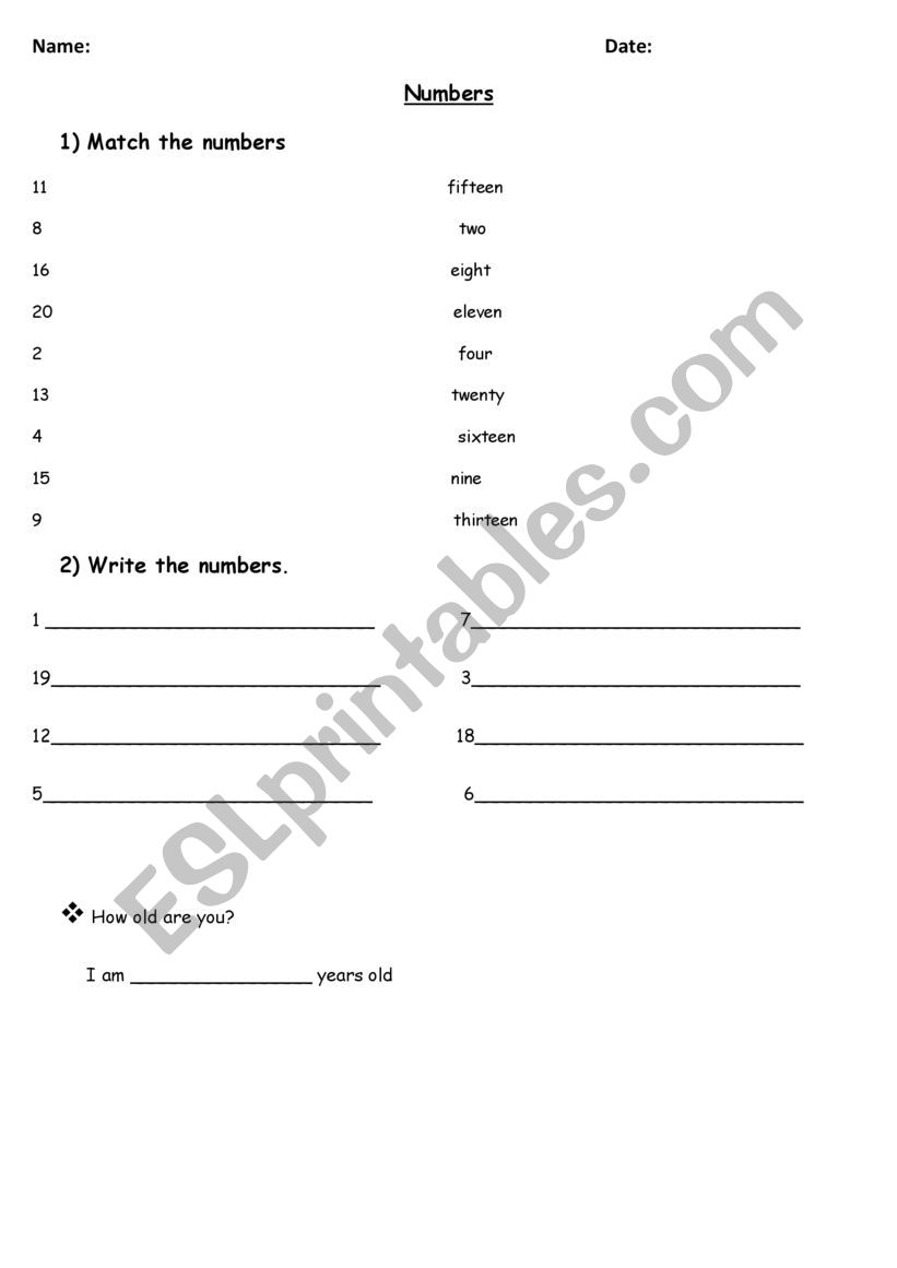 test worksheet